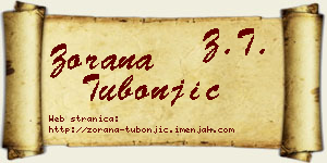 Zorana Tubonjić vizit kartica